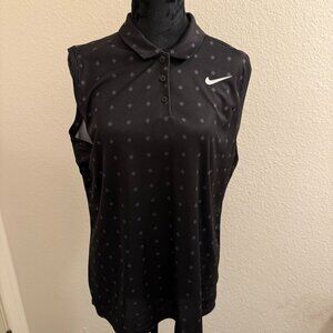 Nike Golf Women's DRI-FIT Print Sleeveless Polo 930381-010 Sz XL